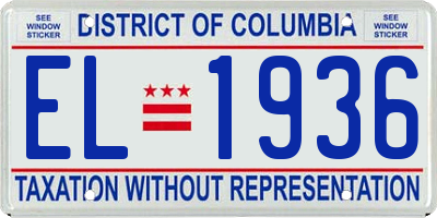 DC license plate EL1936