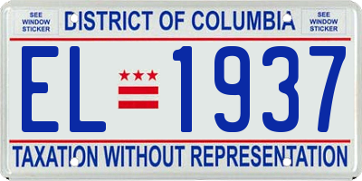 DC license plate EL1937