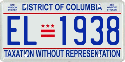 DC license plate EL1938