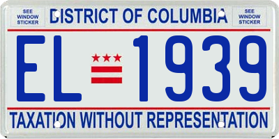 DC license plate EL1939