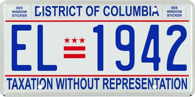 DC license plate EL1942