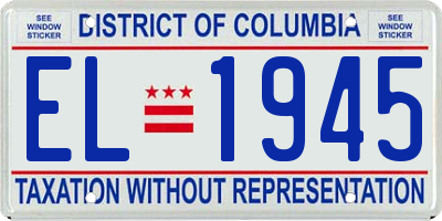 DC license plate EL1945