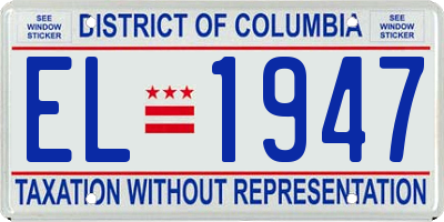 DC license plate EL1947