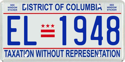 DC license plate EL1948