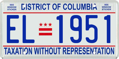 DC license plate EL1951