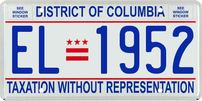 DC license plate EL1952