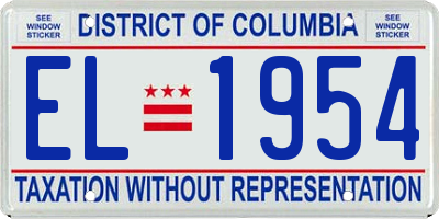 DC license plate EL1954