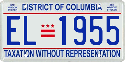 DC license plate EL1955