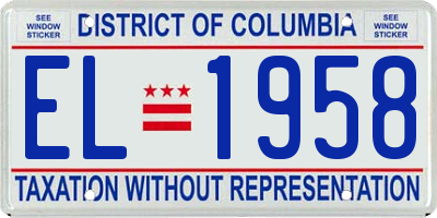 DC license plate EL1958