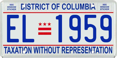 DC license plate EL1959