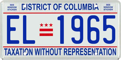 DC license plate EL1965