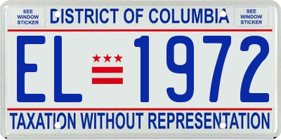 DC license plate EL1972