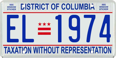 DC license plate EL1974