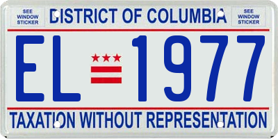 DC license plate EL1977