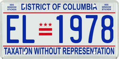 DC license plate EL1978