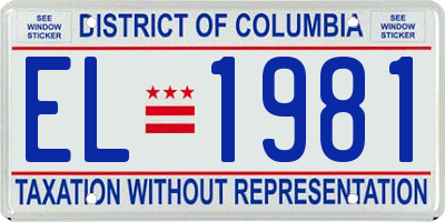 DC license plate EL1981