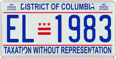 DC license plate EL1983