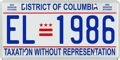 DC license plate EL1986