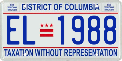 DC license plate EL1988