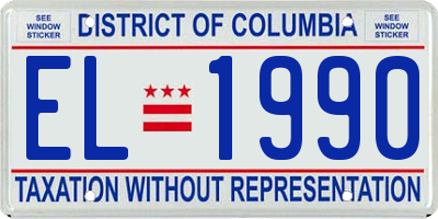 DC license plate EL1990