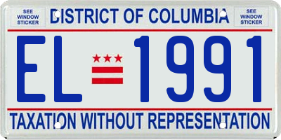 DC license plate EL1991