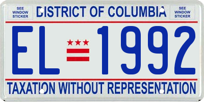 DC license plate EL1992