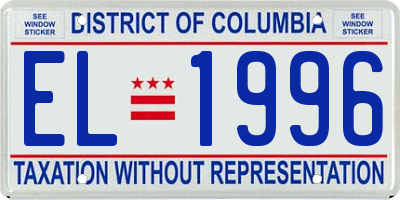 DC license plate EL1996