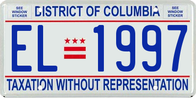 DC license plate EL1997