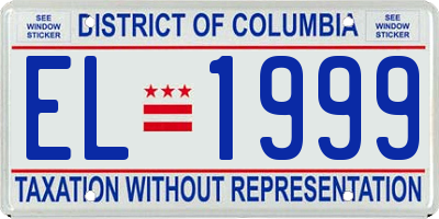 DC license plate EL1999