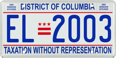 DC license plate EL2003