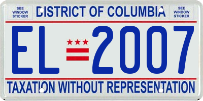 DC license plate EL2007