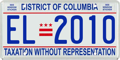 DC license plate EL2010