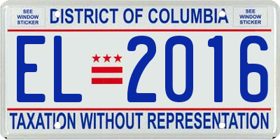 DC license plate EL2016