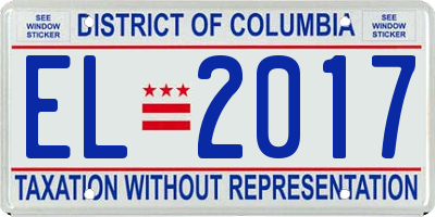 DC license plate EL2017