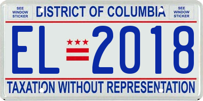 DC license plate EL2018