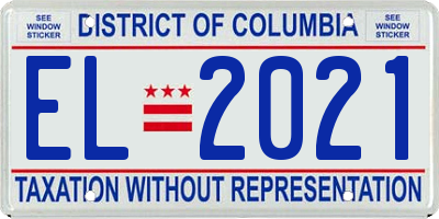 DC license plate EL2021