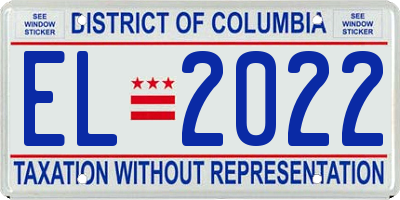 DC license plate EL2022