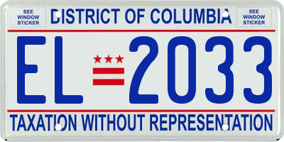 DC license plate EL2033