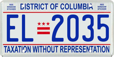 DC license plate EL2035