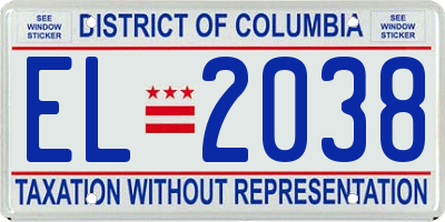 DC license plate EL2038