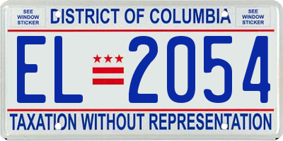 DC license plate EL2054