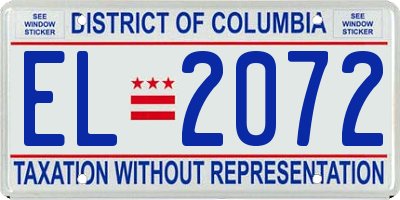 DC license plate EL2072