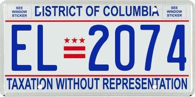 DC license plate EL2074