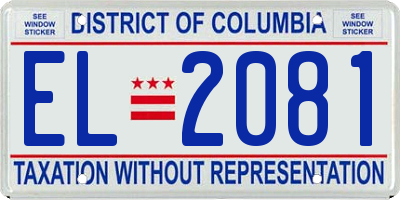 DC license plate EL2081