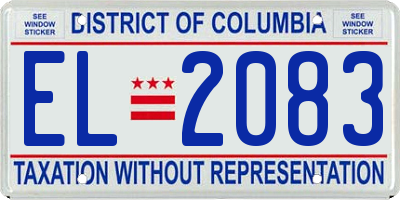 DC license plate EL2083