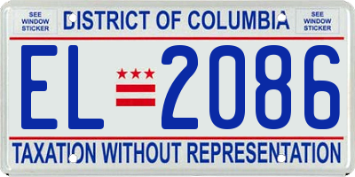 DC license plate EL2086