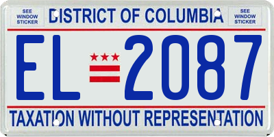 DC license plate EL2087