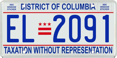 DC license plate EL2091