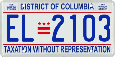 DC license plate EL2103