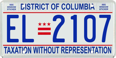 DC license plate EL2107